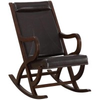 Acme Triton Rocking Chair In Espresso Pu & Walnut 59535(D0102H7Cl7T)