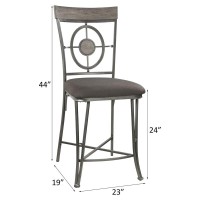 Acme Landis Metal V-Leg Counter Height Chair In Gunmetal Set Of 2