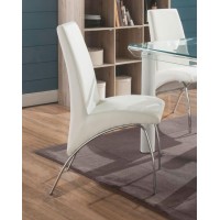 Acme Pervis Side Chair (Set-2) In White Pu & Chrome 71107(D0102H7Cq38)