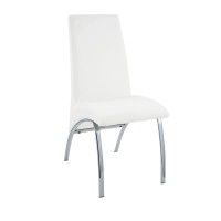 Acme Pervis Side Chair (Set-2) In White Pu & Chrome 71107(D0102H7Cq38)