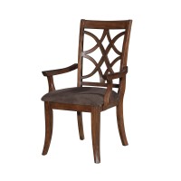 Acme Keenan Arm Chair (Set-2) In Brown Microfiber & Dark Walnut 60258(D0102H7Cq3J)