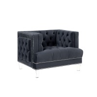Acme Ansario Chair, Charcoal Velvet 56462(D0102H7Cq5T)