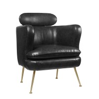 Acme Phelan Faux Leather Upholstery Accent Chair In Dark Gray
