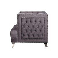 Acme Hegio Chair W1 Pillow, Gray Velvet 55267(D0102H7Cq92)