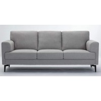 Acme Kyrene Linen Fabric Upholstery Sofa With Loose Back In Light Gray