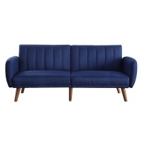 Acme Bernstein Adjustable Sofa, Blue Linen & Walnut Finish 57190(D0102H7Cqhj)