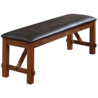 Acme Furniture 70004 Apollo Bench In Espresso Pu & Walnut/Wood