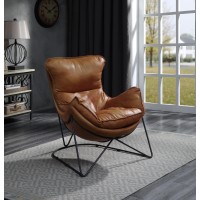 Acme Thurshan Accent Chair In Aperol Top Grain Leather & Black Finish 59945(D0102H7Cqlp)