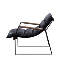 Acme Luberzo Accent Chair In Distress Espresso Top Grain Leather & Matt Iron Finish 59946(D0102H7Cqmp)
