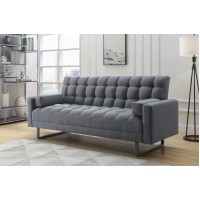 Acme Limosa Tufted Fabric Upholstery Adjustable Sofa With 2 Pillows In Gray