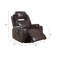 Acme Recliner With Massage, Brown Pu