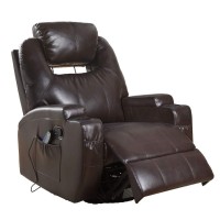 Acme Recliner With Massage, Brown Pu