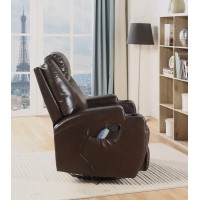 Acme Recliner With Massage, Brown Pu