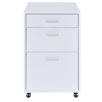 Acme Coleen File Cabinet In White High Gloss & Chrome 92454(D0102H7Cv66)