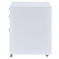 Acme Coleen File Cabinet In White High Gloss & Chrome 92454(D0102H7Cv66)