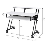 Acme Suitor Computer Desk, White & Black 92902(D0102H7Cvet)