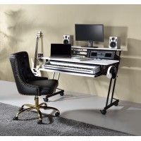 Acme Suitor Computer Desk, White & Black 92902(D0102H7Cvet)