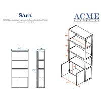 Acme Sara Bookcase In Espresso Pu, Walnut & Sandy Black 92442(D0102H7Cvij)