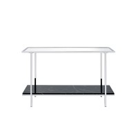 Acme Angwin Console Table, Mirrored, Faux Marble & Chrome 90515(D0102H7Cvp8)