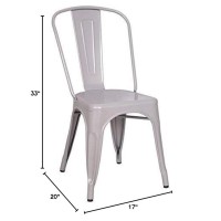 Acme Jakia Metal Stackable Side Chair In Silver (Set Of 2)