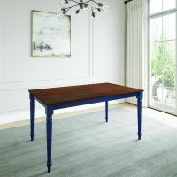 Lafayette Medium Brown And Navy Blue Wood Dining Table(D0102H7Cwi8)