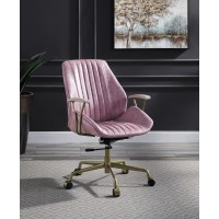 Acme Hamilton Office Chair In Pink Top Grain Leather Of00399(D0102H7Jjn8)