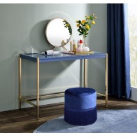 Acme Midriaks Writing Desk Wusb Port In Navy Blue & Gold Finish Of00022(D0102H7Jjnp)