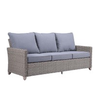 Acme Greeley 4Pc Pack Patio Sofa Set, Gray Fabric & Gray Finish Ot01090(D0102H7Jjt8)