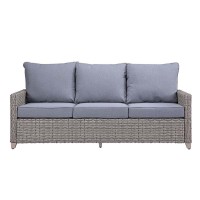 Acme Greeley 4Pc Pack Patio Sofa Set, Gray Fabric & Gray Finish Ot01090(D0102H7Jjt8)