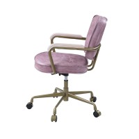 Acme Siecross Office Chair In Pink Top Grain Leather Of00400(D0102H7Jjtp)