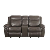 Acme Lydia Motion Loveseat Wconsole, Brown Leather Aire Lv00655(D0102H7Jl6J)