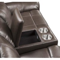 Acme Lydia Motion Loveseat Wconsole, Brown Leather Aire Lv00655(D0102H7Jl6J)