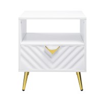 Acme Gaines End Table, White High Gloss Finish Lv01140(D0102H7Jl82)