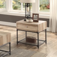 Acme Brantley End Table In Oak & Sandy Black Finish Lv00749(D0102H7Jlbj)