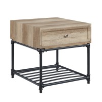 Acme Brantley End Table In Oak & Sandy Black Finish Lv00749(D0102H7Jlbj)