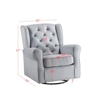 Acme Zeger Swivel Chair Wglider , Gray Fabric Lv00924(D0102H7Jld8)