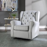 Acme Zeger Swivel Chair Wglider , Gray Fabric Lv00924(D0102H7Jld8)