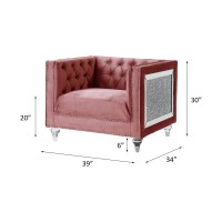 Acme Heiberoii Chair In Pink Velvet Lv00329(D0102H7Jle8)