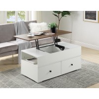 Acme Aafje Coffee Table Wlift Top In White & Walnut Finish Lv00788(D0102H7Jlf8)