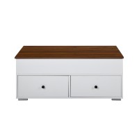 Acme Aafje Coffee Table Wlift Top In White & Walnut Finish Lv00788(D0102H7Jlf8)