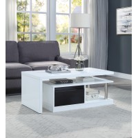 Acme Buck Ii Coffee Table Wswivel Top In White & Black High Gloss Finish Lv00997(D0102H7Jlfp)