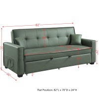 Acme Octavio Adjustable Sofa W2 Pillows, Green Fabric Lv00824(D0102H7Jlkt)