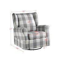 Acme Patli Swivel Chair Wglider , Gray Fabric Lv00922(D0102H7Jlmt)