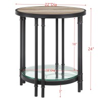 Acme Brantley End Table In Oak & Sandy Black Finish Lv00752(D0102H7Jlnp)