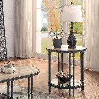 Acme Brantley End Table In Oak & Sandy Black Finish Lv00752(D0102H7Jlnp)