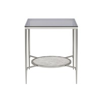 Acme Adelrik End Table In Glass & Chrome Finish Lv00575(D0102H7Jls6)