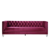 Acme Heibero Sofa W2 Pillows, Burgundy Velvet Lv01400(D0102H7Jlu2)