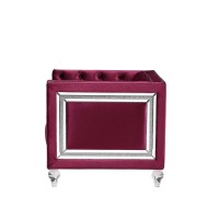 Acme Heibero Loveseat W2 Pillows, Burgundy Velvet Lv01401(D0102H7Jlwj)