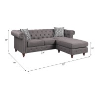 Acme Waldina Reversible Sectional Sofa In Brown Fabric Lv00499(D0102H7Jlxj)