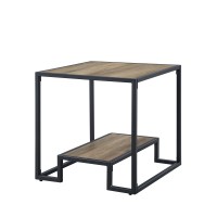 Acme Idella End Table In Rustic Oak & Black Finish Lv00886(D0102H7Jly6)